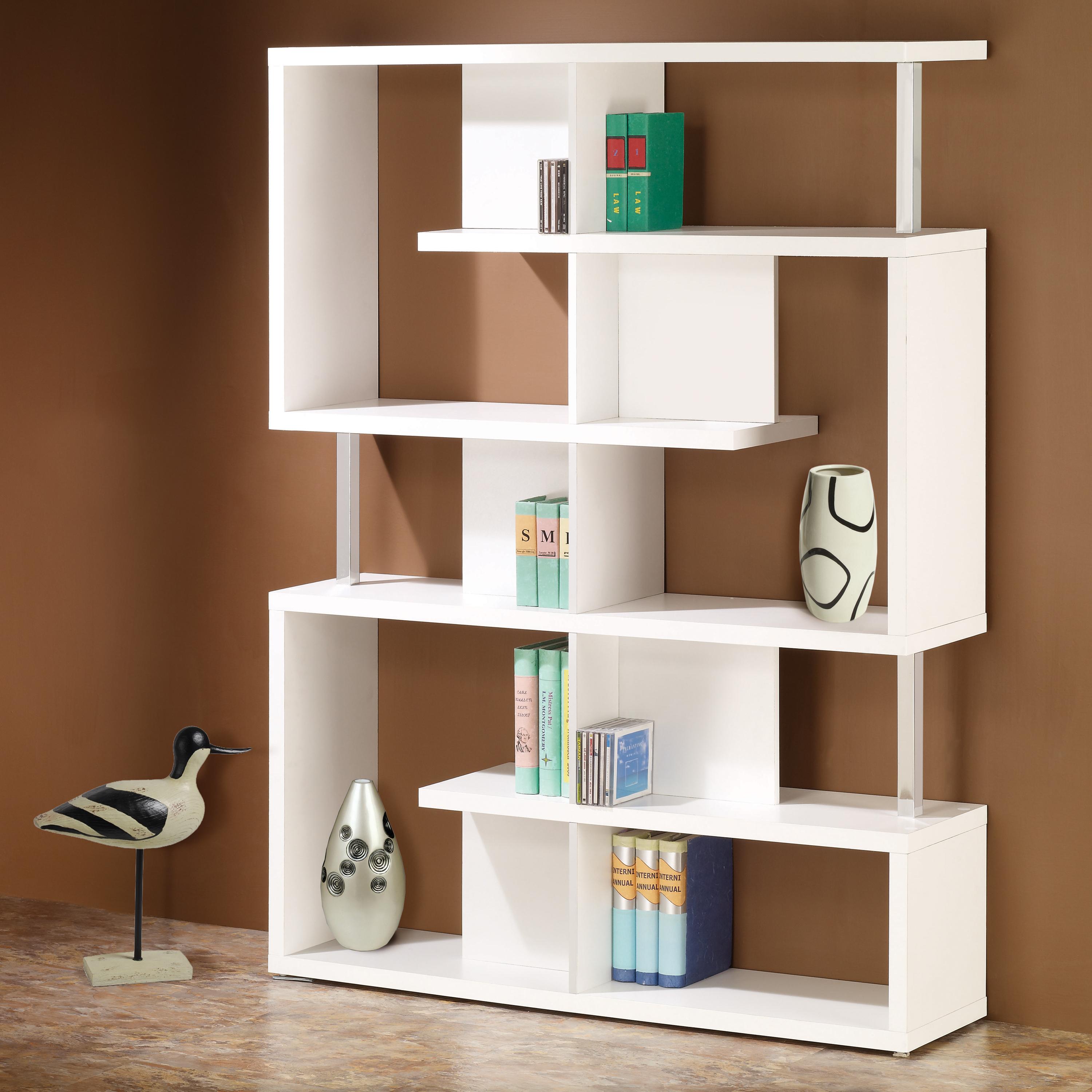 Coaster Bookcases 800310 Modern White Finish Bookcase A1